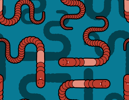 Earthworm pattern seamless. Earth Worm background. Vector illustrationのイラスト素材