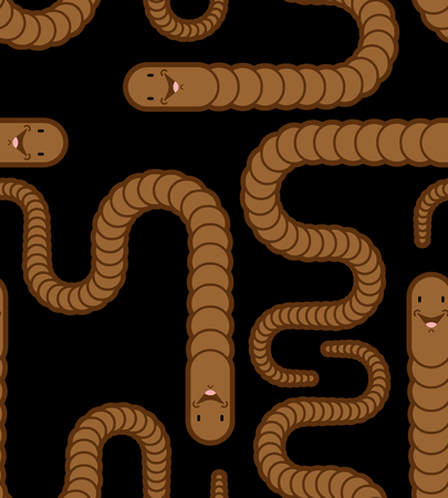 Earthworm pattern seamless. Earth Worm background. Vector illustrationのイラスト素材