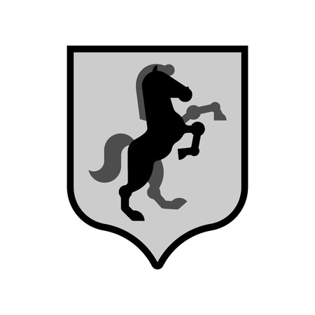 Horse Shield heraldic symbol. Sign Royal Horse for coat of arms. Vector illustration
のイラスト素材
