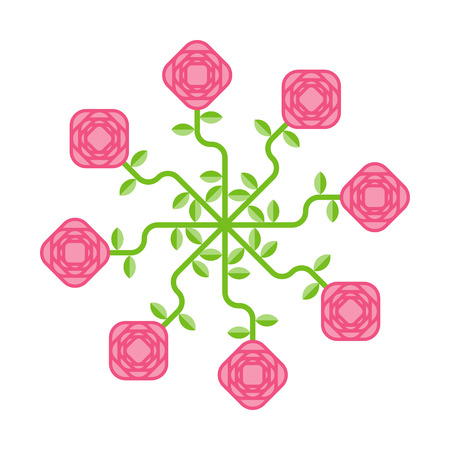 Rose bouquet. Pink flower isolated. Vector illustration
のイラスト素材