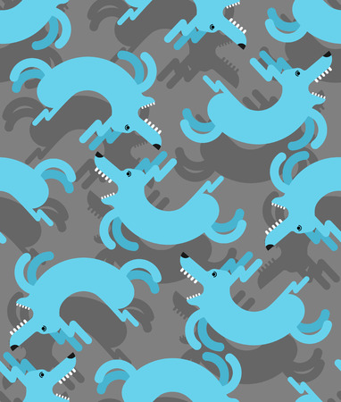 Running dog pattern seamless. Pet joyful background. Children cloth texture. Vector illustrationのイラスト素材