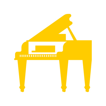 Gold grand piano isolated. Musical instrument Vector illustrationのイラスト素材