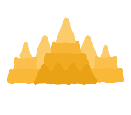 Sand castle isolated. Sandcastle Children game on beach. Vector illustrationのイラスト素材