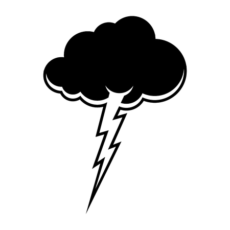 Cloud and lightning symbol. Thunderstorm sign. Storm weather icon Vector illustrationのイラスト素材