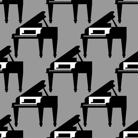 Grand piano pattern seamless. Musical background Vector illustrationのイラスト素材