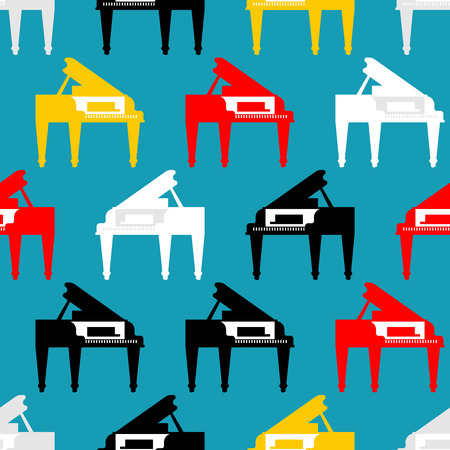 Grand piano pattern seamless. Musical background Vector illustrationのイラスト素材