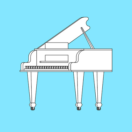 White grand piano isolated. Musical instrument Vector illustrationのイラスト素材