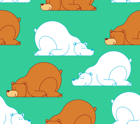 Bear sleep pattern seamless. Arctic bear Wild beast sleep background. Vector illustrationのイラスト素材