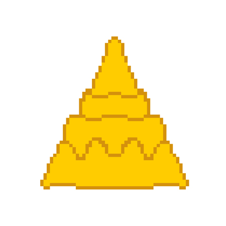 Sand castle isolated. Sandcastle Children game on beach. Vector illustrationのイラスト素材
