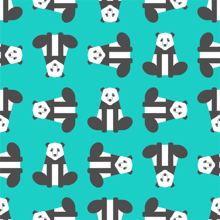 Panda pattern seamless. china bear background. Wild animal Vector ornament
のイラスト素材