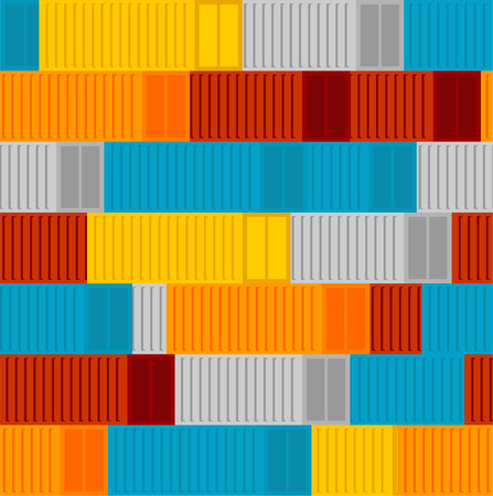 Freight container pattern seamless. Transportation of goods background. Vector ornamentのイラスト素材