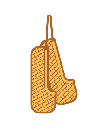 Bast shoe isolated. Russian national folk old shoes. Russia Historical footwear. Vector illustration.
のイラスト素材