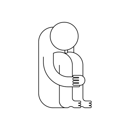 Whiner icon. Whiny sign. Sad Man Crying. Moaner symbol. downer sigh-face Vector illustrationのイラスト素材