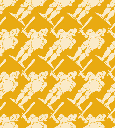 Knight pattern seamless. Metal armor warrior ornament. Iron armor background. Vector illustrationのイラスト素材