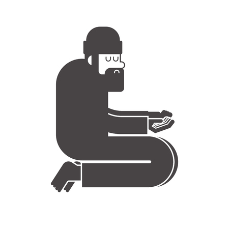Homeless icon. Beggars sign. Poor symbol. bum hobo Vector illustrationのイラスト素材