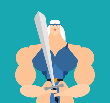 Amazon female isolated. Woman Warrior. Vector illustrationのイラスト素材