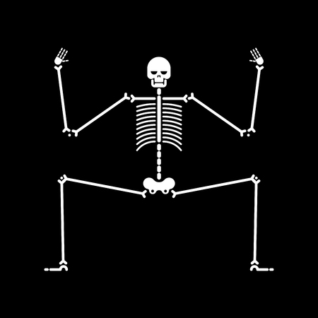 Skeleton dance isolated. Skull and bone dances. Vector illustration.のイラスト素材