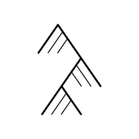 Mountain linear sign. Rock symbol vector illustrationのイラスト素材