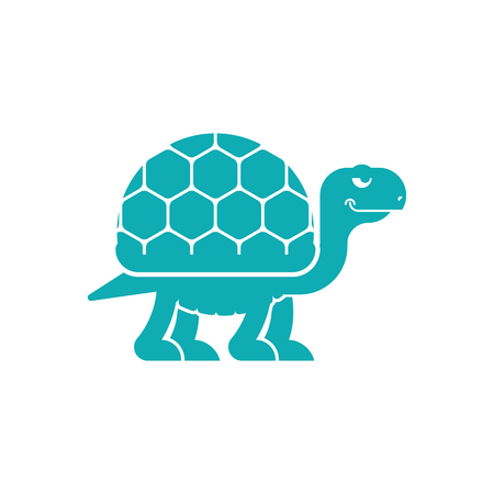 Turtle cartoon style icon sign. tortoise Vector illustration.のイラスト素材