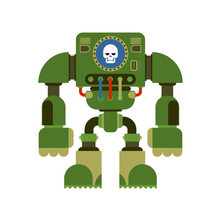 Battle robot isolated. Cyborg warrior future. Vector illustration
のイラスト素材