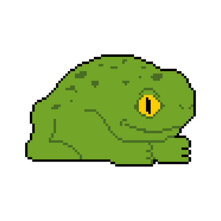 Frog pixel art. Toad 8 bit. Vector illustration.のイラスト素材