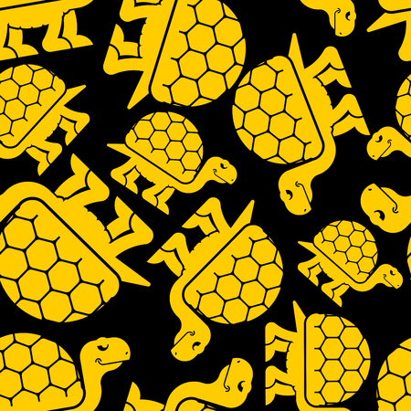 Turtle pattern seamless. tortoise Vector background. Amphibian ornamentのイラスト素材