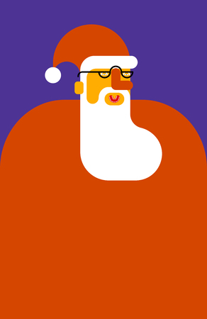 Santa Claus portrait beard and mustache. Christmas grandfather torso. New Yearのイラスト素材