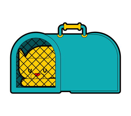 Cat transport box and pet. Carrying case Vector illustrationのイラスト素材