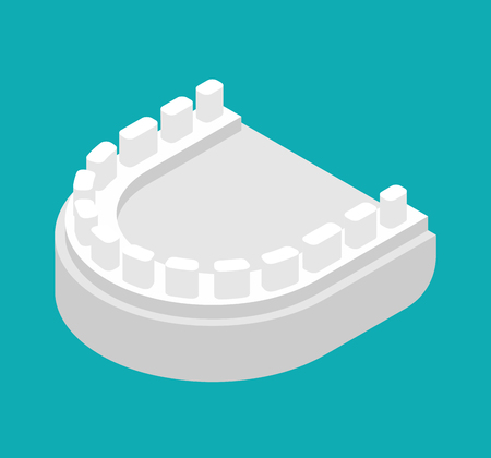 Gypsum jaw for dentist isolated. Cast of teeth. Dentist treatment. Dentistry Vector illustrationのイラスト素材