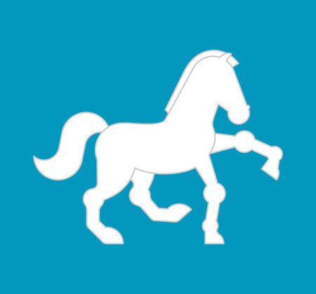 White horse sign icon. Steed symbol. Cartoon animal vectorのイラスト素材