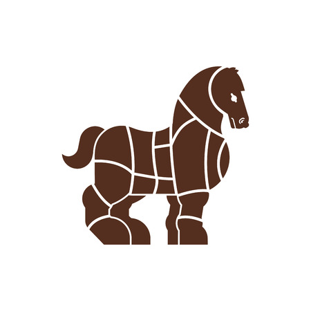 Cut of meat Horse. Racehorse silhouette scheme lines of different parts meat. How to cut flesh equine. Poster Butchers diagram for meat stores. Barbecue and steaks, delicacy dishes.
のイラスト素材