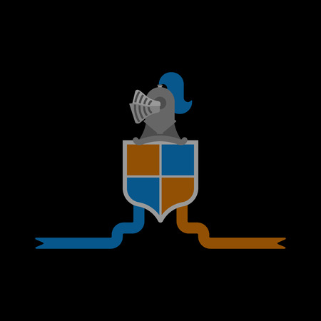 Knight Helmet Heraldic Shield. Template heraldry design element. Coat of arms of royal family
のイラスト素材