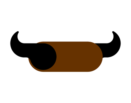 Bull horn isolated,  buffalo, beef horn decorationのイラスト素材