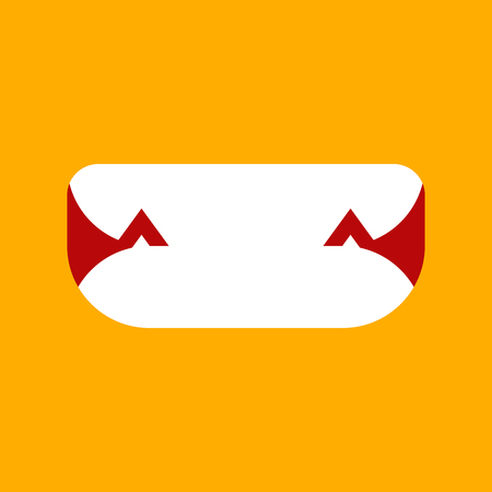 Angry mouth isolated. Teeth grin scary. Vector illustrationのイラスト素材