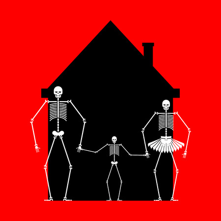 Family skeleton in house. Dead family. Vector illustration
Â 

Â 
のイラスト素材