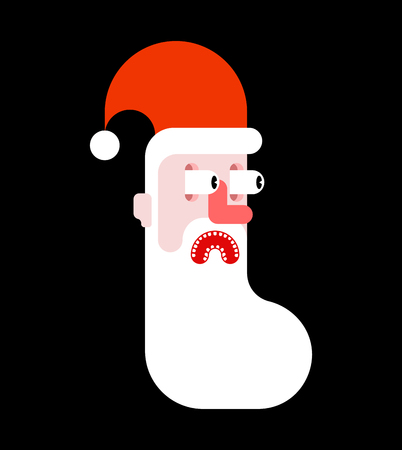 Santa scare fear face. Christmas and New Year illustrationÂ 

Â 
のイラスト素材