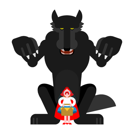 Little Red Riding Hood and Wolf. Vectorのイラスト素材