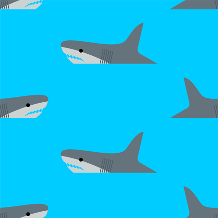 Shark pattern seamless. Marine predator background. Vector textureのイラスト素材