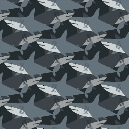 Shark pattern seamless. Marine predator background. Vector textureのイラスト素材