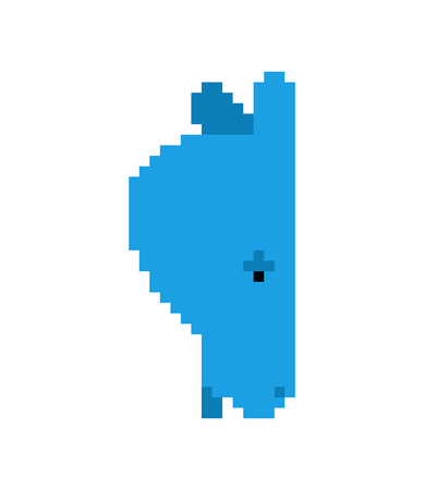 Blue donkey icon pixel art democrat party. Sign USA political partyÃÂ Americaのイラスト素材