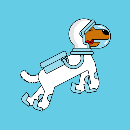 Dog astronaut space. Pet spaceman. puppy cosmonaut costume.のイラスト素材