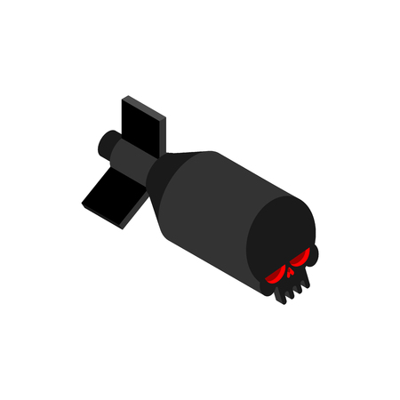 Bomb skull isolated. Torpedo bombshell. vector illustrationのイラスト素材