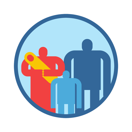 Family icon. household symbol. Dad, mom and baby sign.のイラスト素材