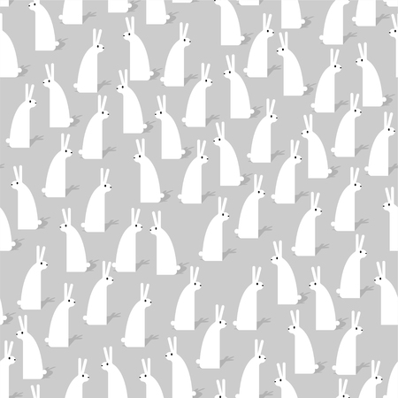 Rabbit pattern seamless. hare background. Baby cloth texture. Vector illustrationのイラスト素材