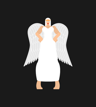 Beautiful angel woman. fine female archangel in white clothesのイラスト素材
