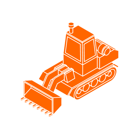 Bulldozer icon isolated. Agrimotor symbol. Tractor vector signのイラスト素材