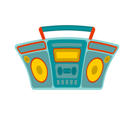 Boombox isolated. Retro recorder Cassette tape. Vectorのイラスト素材