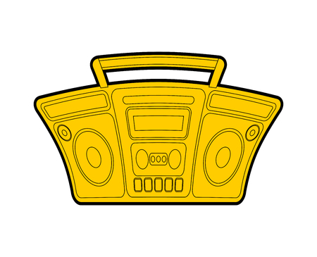 Boombox isolated. Retro recorder Cassette tape. Vectorのイラスト素材