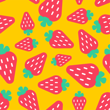 Strawberry pattern seamless. Berry background. summer texture. Vector Baby cloth
OrnamentÂ のイラスト素材