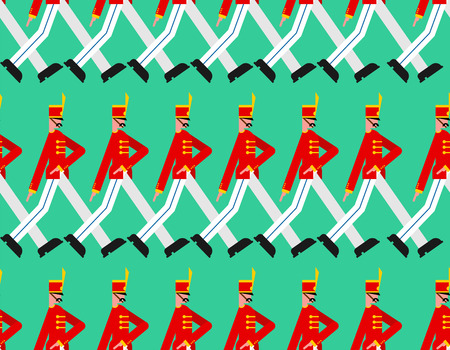Soldiers on parade pattern seamless. Military holiday background. Guardsman marching ornamentのイラスト素材